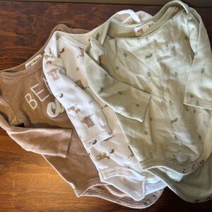 Baby Bodysuit Set - Rabbit + Bear Organic